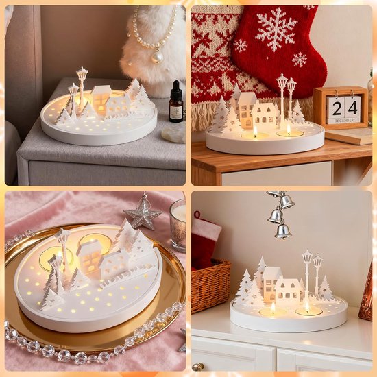 Vormen Kerst huisjes, 3 stuks Gietvormen Kerstmis, siliconen vormen gietvormen huisjes, gietvormen om kerstdecoraties te maken, kerstcadeaus en knutselen (B) — afbeelding 5