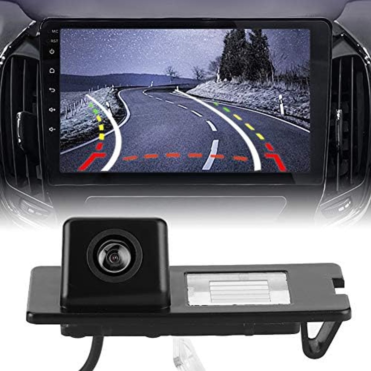 Backup Camera, CCD HD Achteruitrijcamera IP68 Waterdichte 170 ‑ Graden Groothoek Parking Cam Auto Achteruitrijcamera voor Kentekenverlichting Geschikt voor Fluence Duster Megane