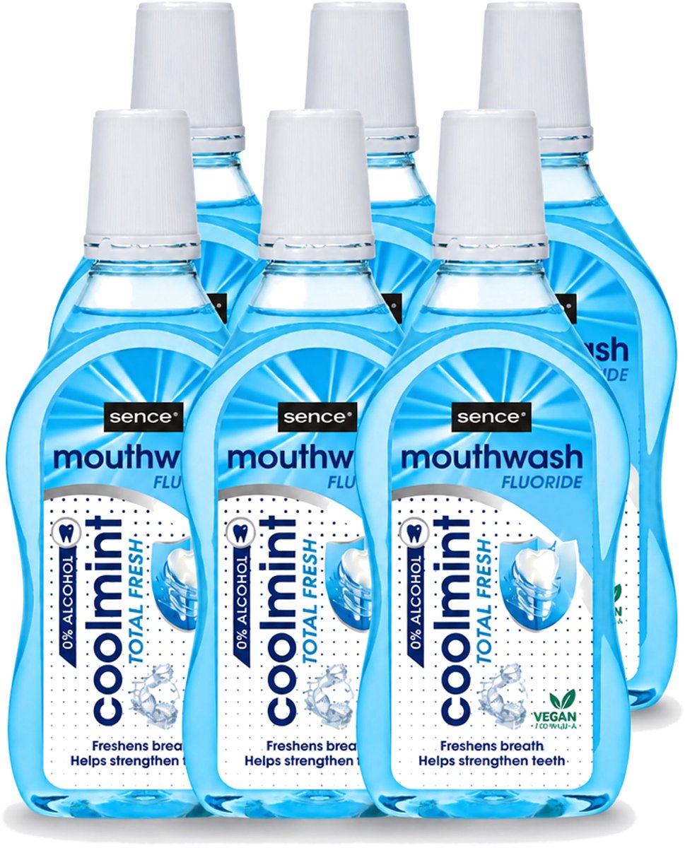 6 x Sence - Fresh Coolmint - Mondwater - Verfrissend - 500 ml - Voordeelverpakking - 6 stuks