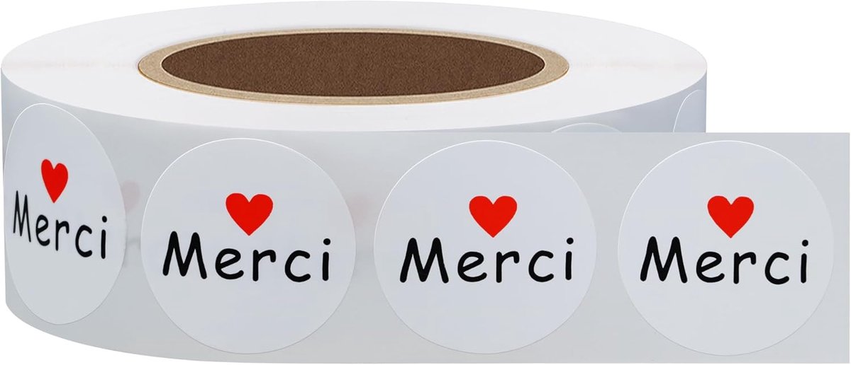 SnelShoppen - 1000 Adhesive Labels - Ronde Stickers 25mm - Bedanklabels voor Kerst - Zelfklevende Stickers - Perfect voor Cadeaus, Verpakkingen en Dec