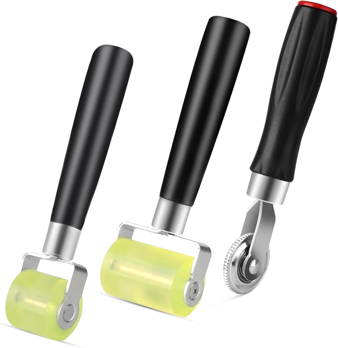 Pressure Roller, Pack of 3 Pressure Rollers 3 mm/30 mm/50 mm Rubber Rollers, Professional Roller Without Trace - ShopVlot