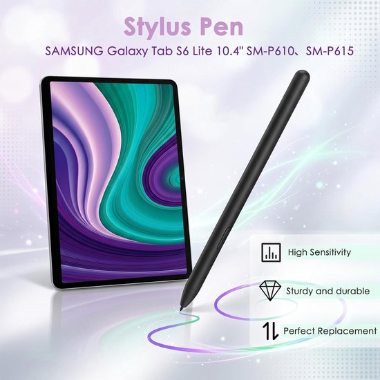 Dailygoody - Stylus voor Tab S6 Lite - Elektronische Styluspen - Zeer Gevoelig - Zwart - Nauwkeurig Formaat - Duurzaam en Precisie — afbeelding 5