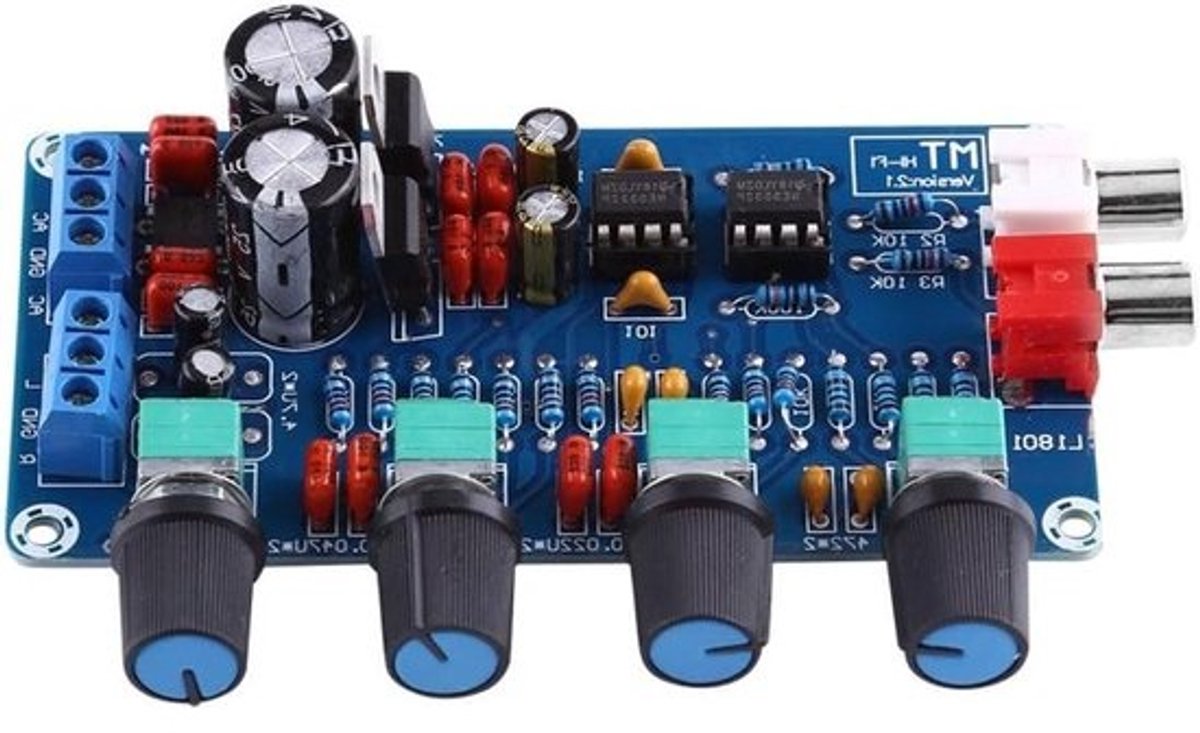 Versterkerboard - Hifi-voorversterker - Luister naar muziek - Toonregeling - 12 x 7 x 2 cm - Groen