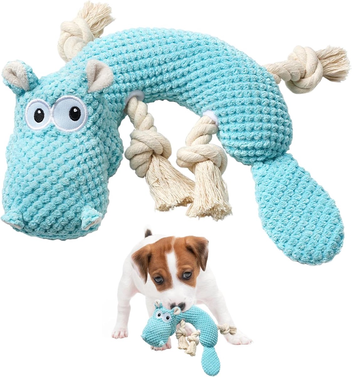 Grote honden touwtrekken, pluche dieren voor honden, hondenspeelgoed, piepend en onverwoestbaar, interactief kauwspeelgoed voor grote, kleine en middelgrote puppy's
