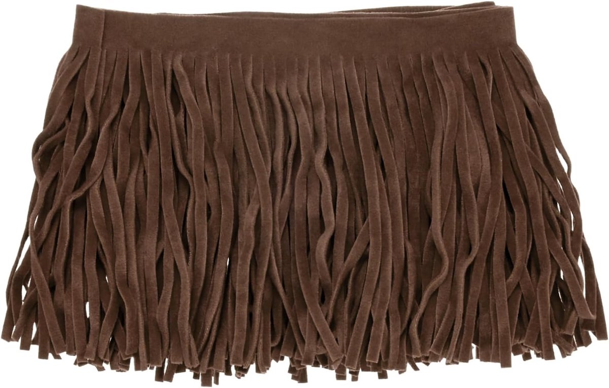 PU Lederen Franje Trim, 1 Yard 10 cm Donkerbruin Dubbelzijdig Suede Kwastje Naaien Trim voor DIY Ambacht/Naaien Jurk Kostuum/Tassen Schoen Decoratie, Franje Kwastje