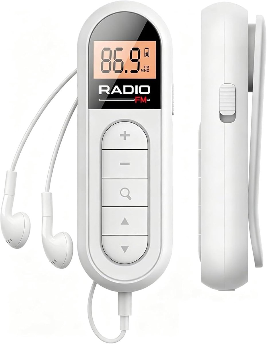 FM Draagbare persoonlijke mini-radio, oplaadbare radio met de beste ontvangst van berichten/uitzending - ShopVlot