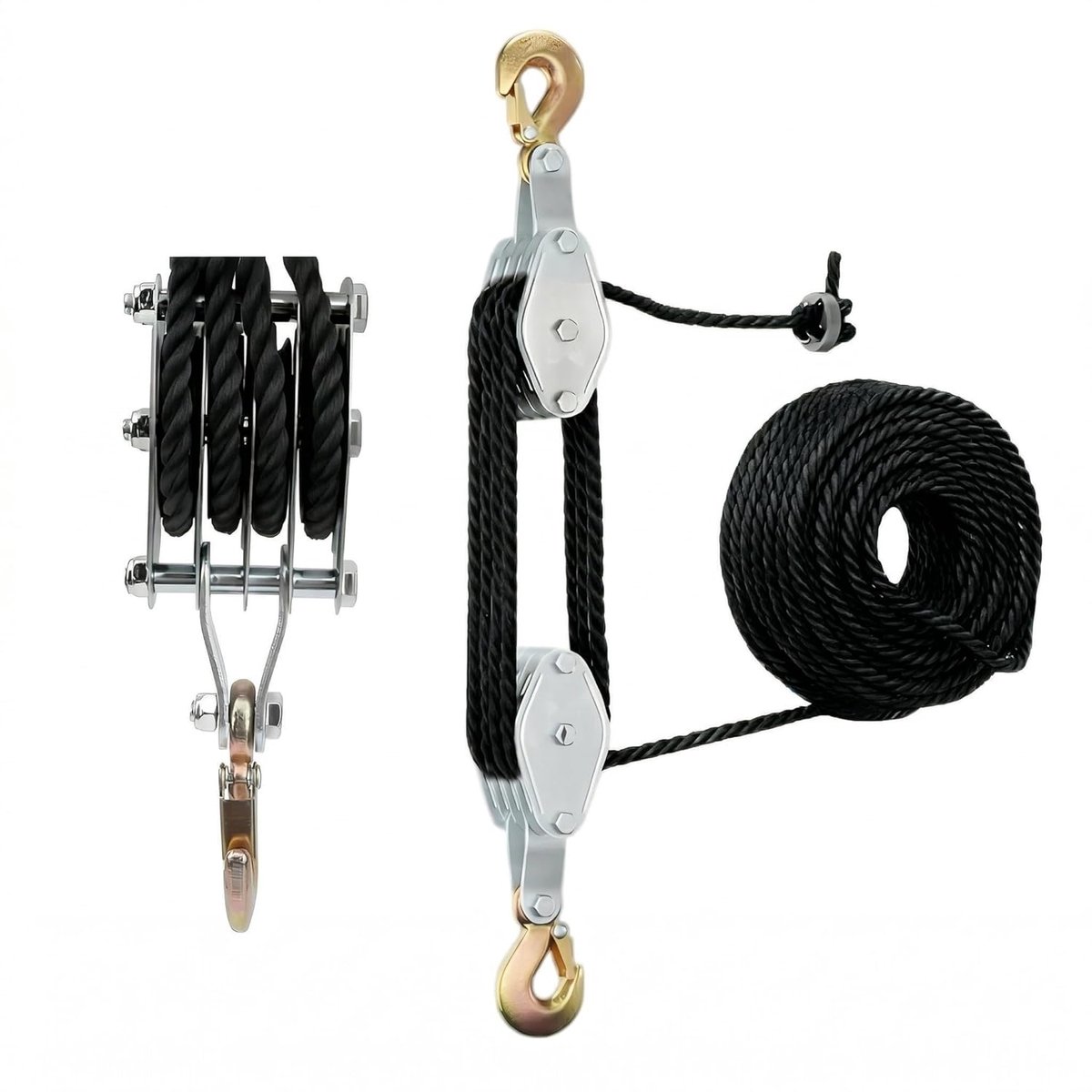 Heavy-duty katrol 4400 LB - 20 m nylon kabelrem - handmatige hijskabels - verminder handmatige inspanning - ShopVlot