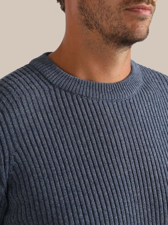 Suitable Mou Trui Melange Blauw - Maat XXL - Heren - Pullover - Sweater