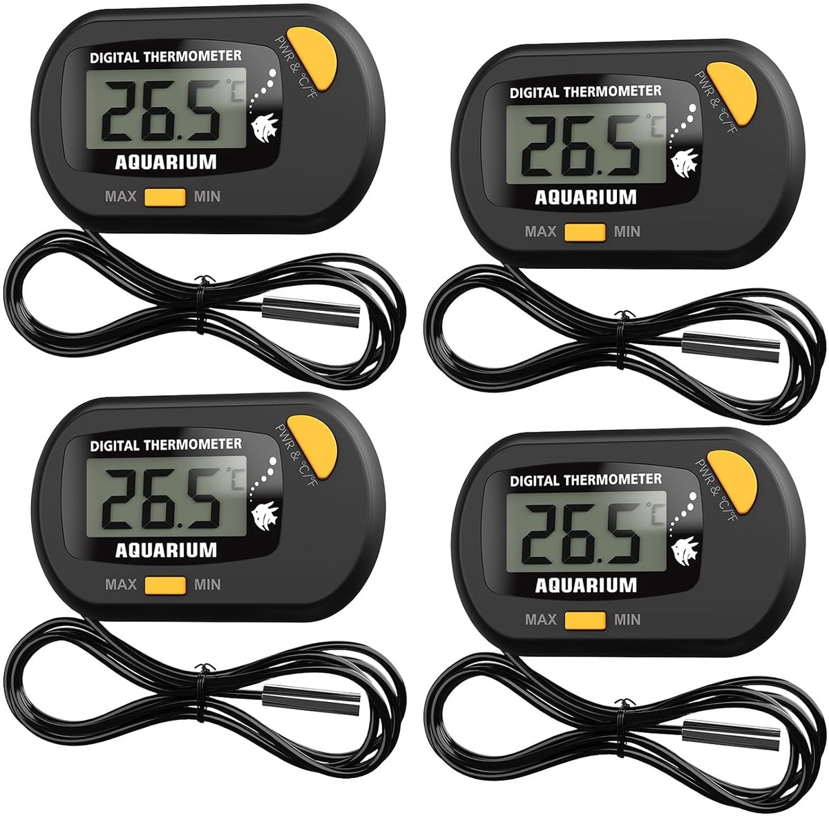 Aquarium thermometer digitaal - mini LCD - waterproof probe - nauwkeurige temperatuurmonitoring - ShopVlot