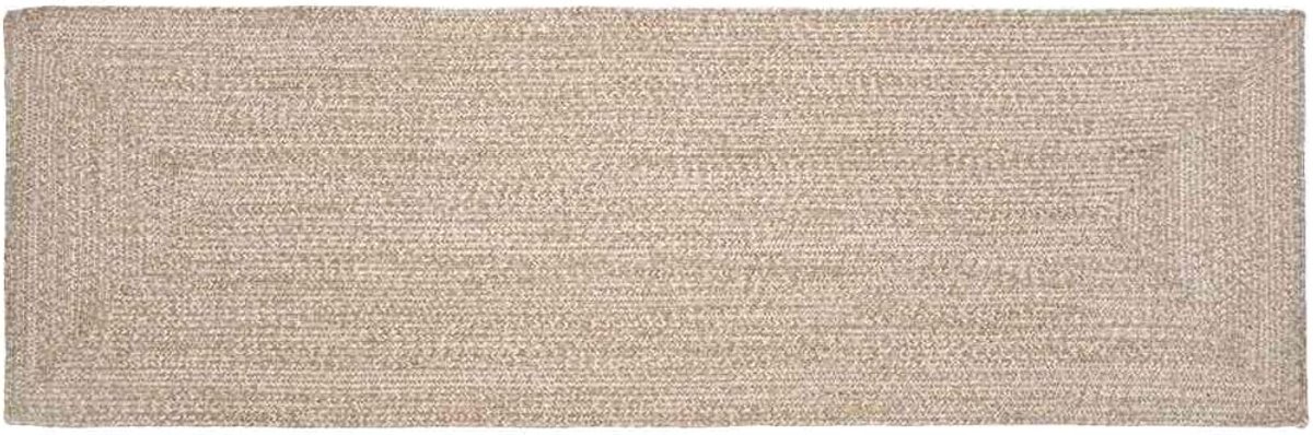 Tapijt van jute, natuurlijk en wit, 80 x 250 cm, moderne loper
