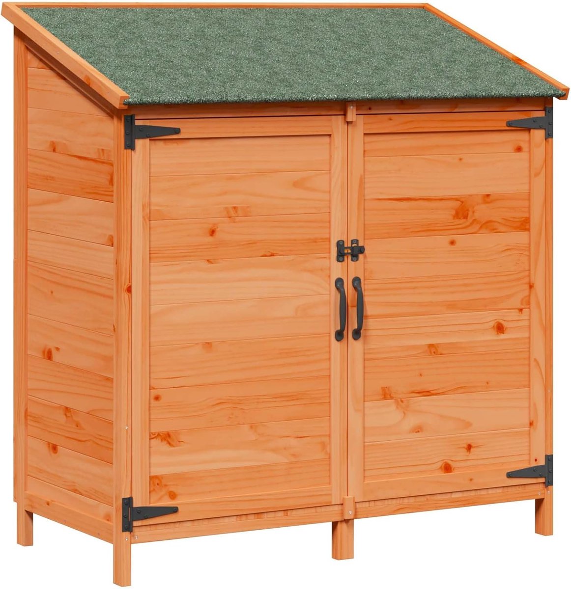 Tuinschuur met dak en slot, bruin, 106,5 x 56 x 113,5 cm
