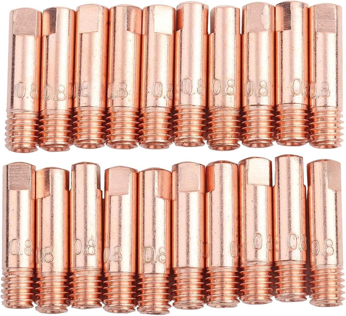 20pcs Copper Contact Point, Abrasifs Abrasifs Welding Tips for 15AK MIG/MAG Welding Torch Consumables 0.8/1.0mm(0.8mm) - ShopVlot