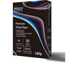 akaca A4 Premium Glossy Photo Paper for All Inkjet Printers (120 Sheets, 180 g/m², 210 x 297 mm) - ShopVlot