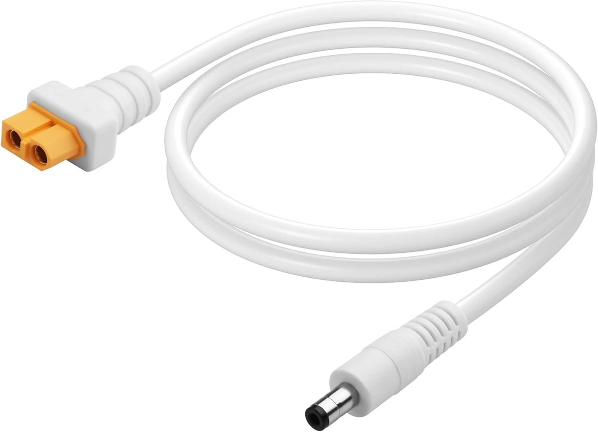 CERRXIAN Adapter Cable XT60 to DC 5525 16AWG XT 60 Bus to DC 5.5 x 2.5mm Plug Power Cord for Solar Panel, FPV Monitor - ShopVlot