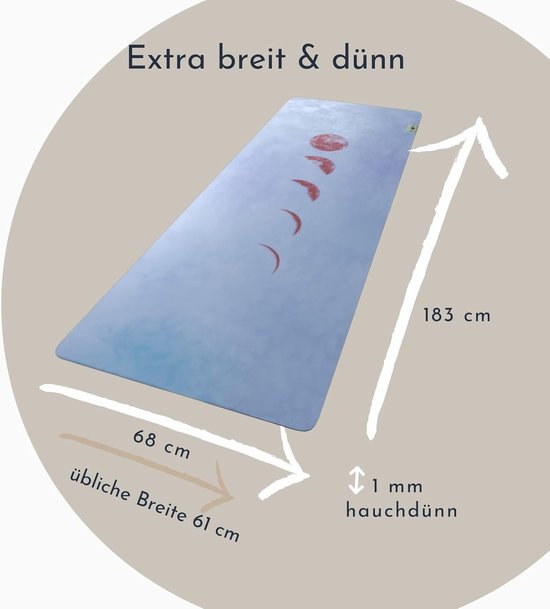SnelShoppen - PUNIMA RPET Travel Yogamat 2-in-1 Handdoek, Extra Dun en Licht, 0,1 mm Dik, 1,4 kg, Opvouwbare Reis Yogamat voor Yoga, Fitness en Sport van Snelshoppen — afbeelding 4