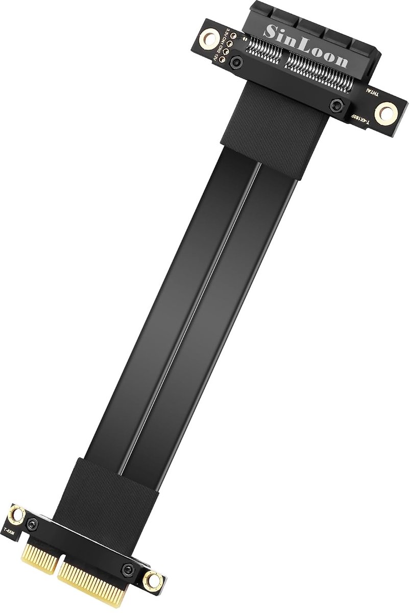 SinLoon PCIe 3.0 X4 Extension Cable PCI-E 4X Male to Female Riser Cable 20CM (180 Degrees) - ShopVlot