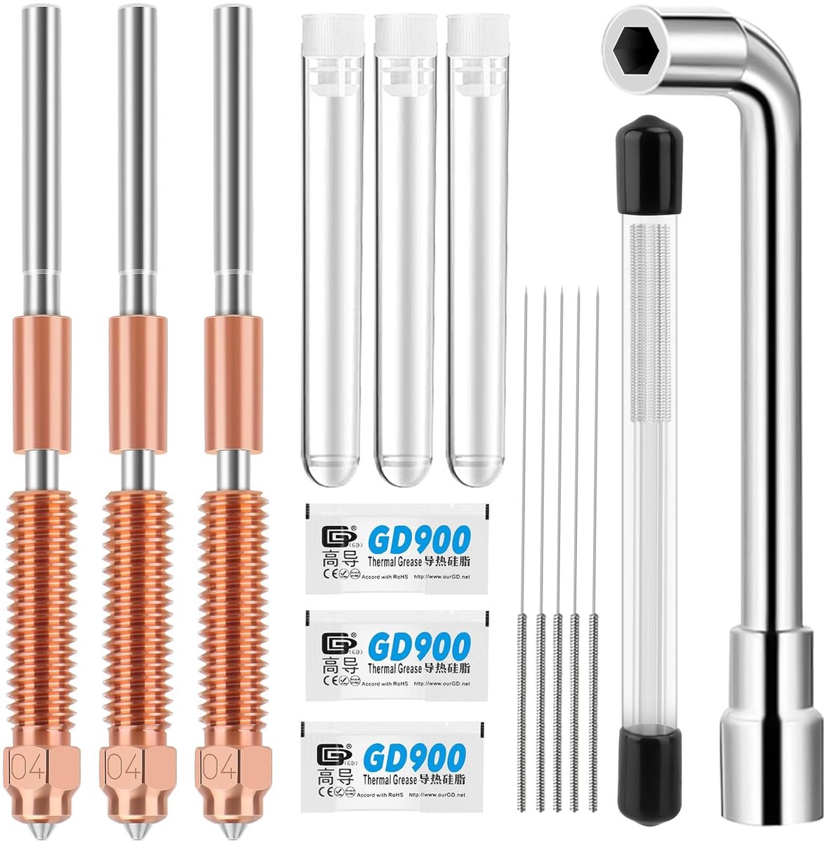 K1C 3D Printer Nozzle Set for Creality, 0.4mm Quick-Swap 3D Printer Part for High Speed Printing with 30 Cleaning - ShopVlot