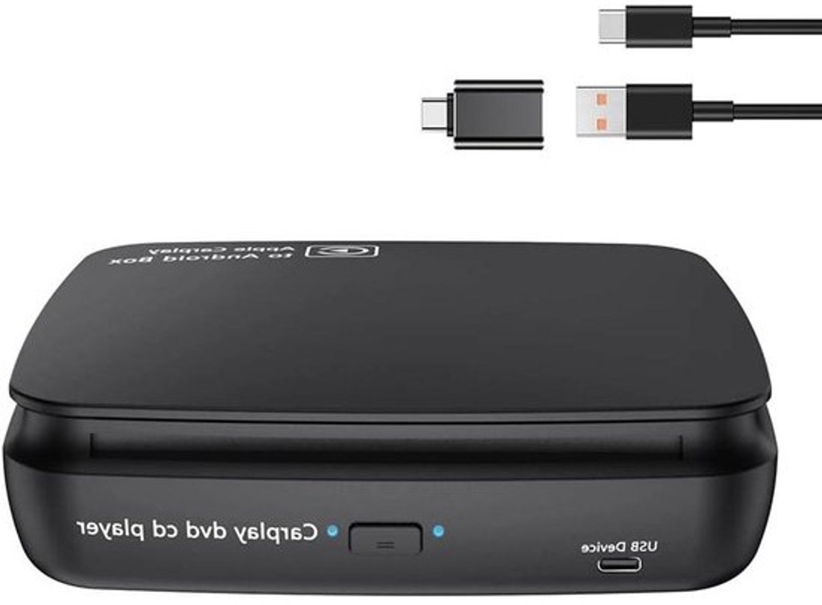 Draagbare CD-speler - Muziekspeler auto - CarPlay-upgrade - Bekabeld naar draadloos - Niet gespecificeerd - Zwart