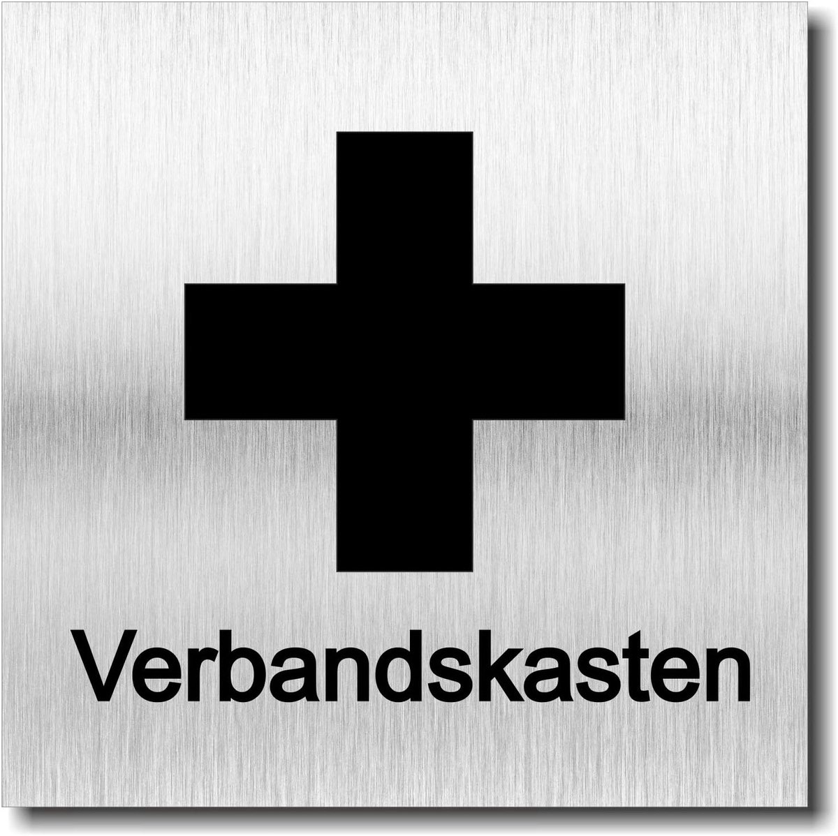 Deurbordje EHBO-kruis verbanddoos UV druk 12 x 12cm - 3mm aluminium composiet - Made in Germany - Art.nr. 2063