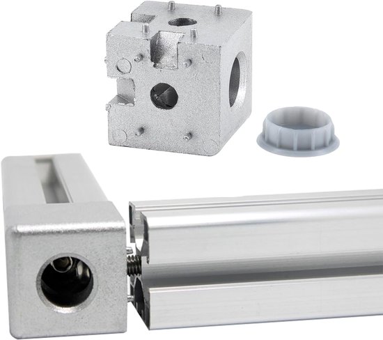 (4 Stuks) Zinklegering Cube Hoek Beugel 4040 Serie Voor Europese Standaard Aluminium Extrusie Profiel T Slot Accessoires Met Schroeven en Moersleutel — afbeelding 4