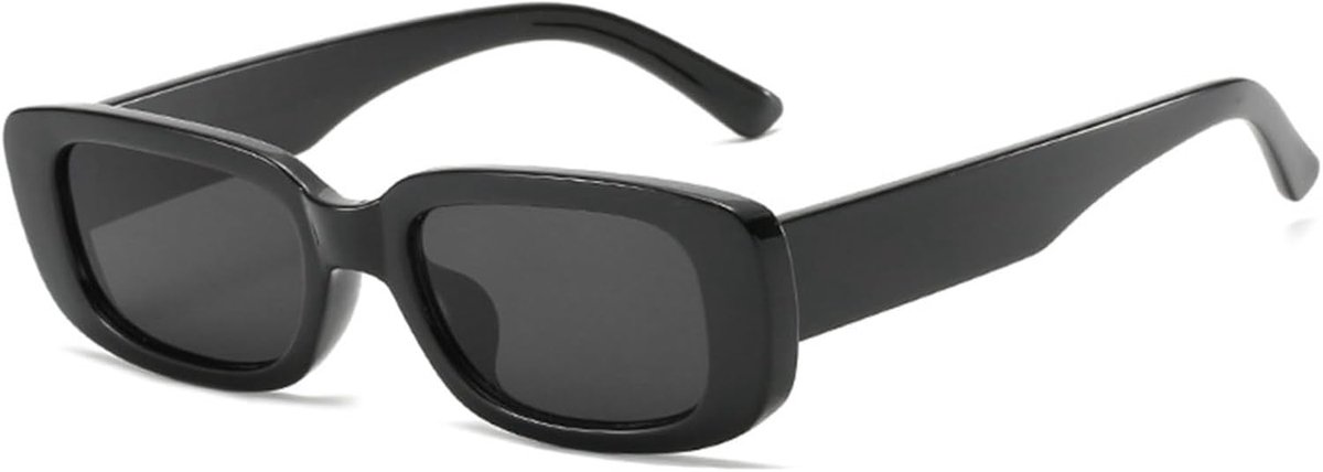 Rechthoekige zonnebril voor dames en heren, modieuze retro bril met vierkant frame, bril met UV400-bescherming