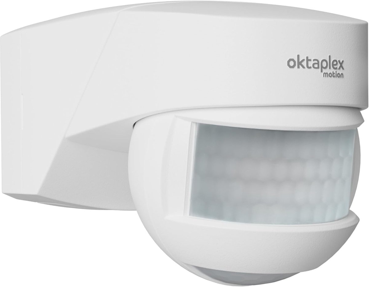 Oktaplex Lea Motion Detector Outdoor IP54 Infrared Sensor 180° 12 m Wall Ceiling Corner Mount 230V Surface Mounted - ShopVlot
