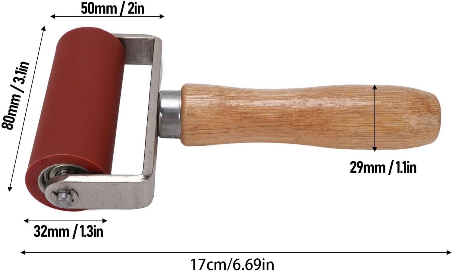 Hittebestendige Siliconen Persroller met Dubbel Lager voor Lastechniek, Geschikt voor PVC Zeildoek en Bouwprojecten, 32mm Diameter en 80mm Breed