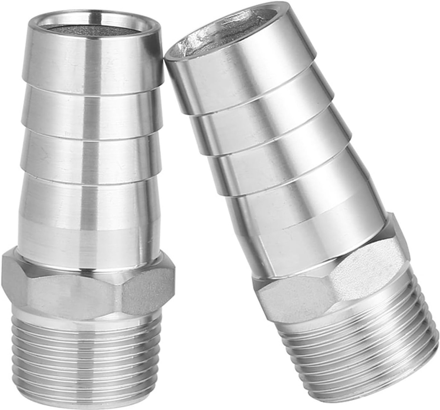 2pcs Hose Grommet Stainless Steel, Reduction Hose Barb Adapter, 10mm Barb to 1/8 Inch BSP Male Hose Tube, Hose Connector, Compression Fittings for Wat