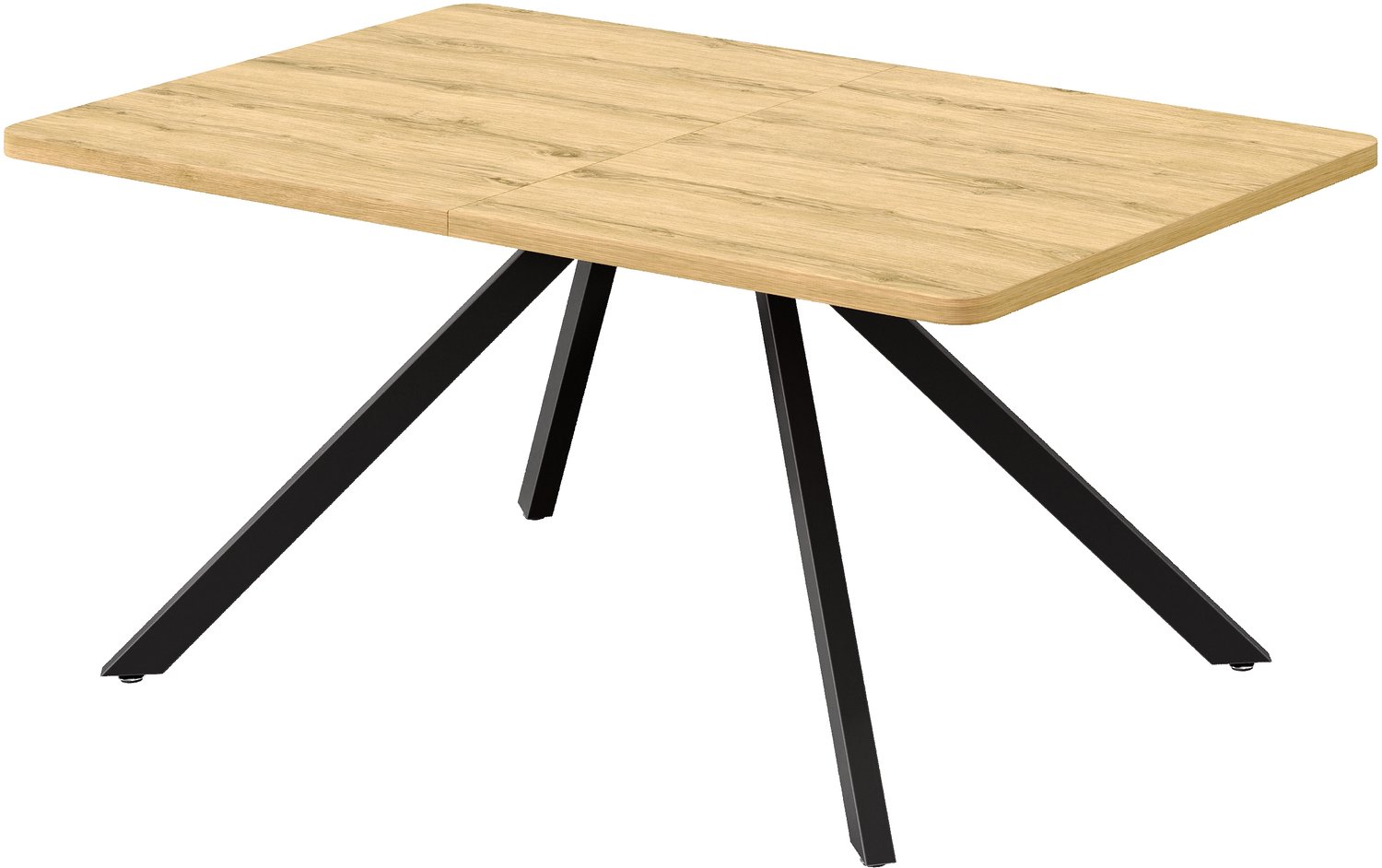 SONNENH Uitschuifbare eettafel met2 verlengdelen - MDF en metalen poten - 160/200/240 cm - Eikenhoutlook