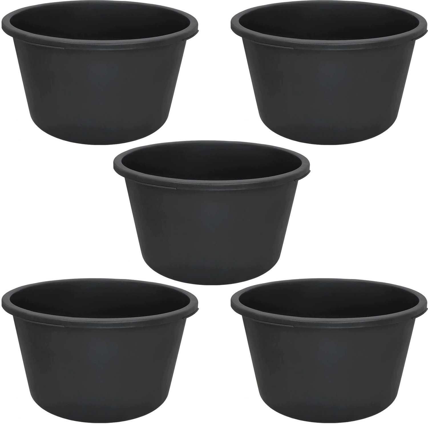 Bouwvak Kastra Rond 90L Zwart - Set van 5 Stuks