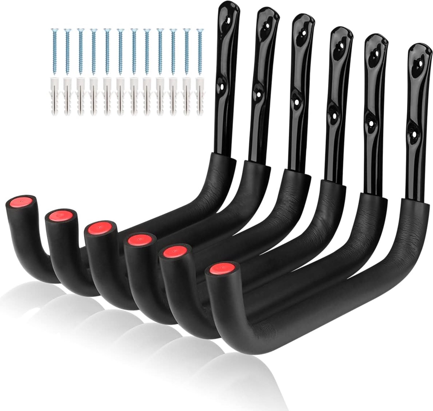 SnelShoppen - 6 Pcs Heavy Duty Garage Opslag Haken - 32.5cm Wandgemonteerde Utility Hanger - Voor Ladder, Surfboard, Fiets, Tuingereedschap en Meer