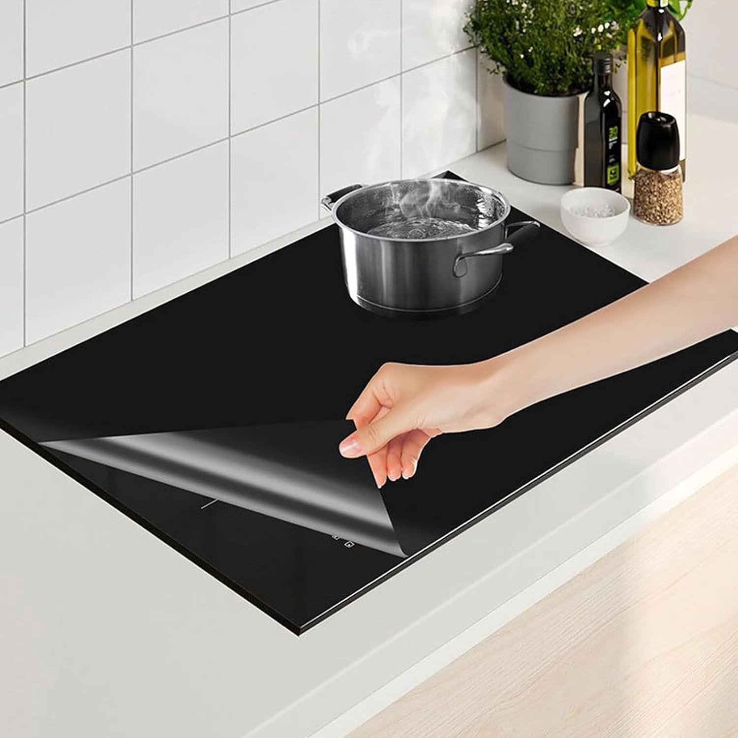 Siliconen Beschermmat voor Inductiekookplaat 54x90cm, Hittebestendige en Antislip Kookplaatbeschermer tegen Krassen en Vlekken