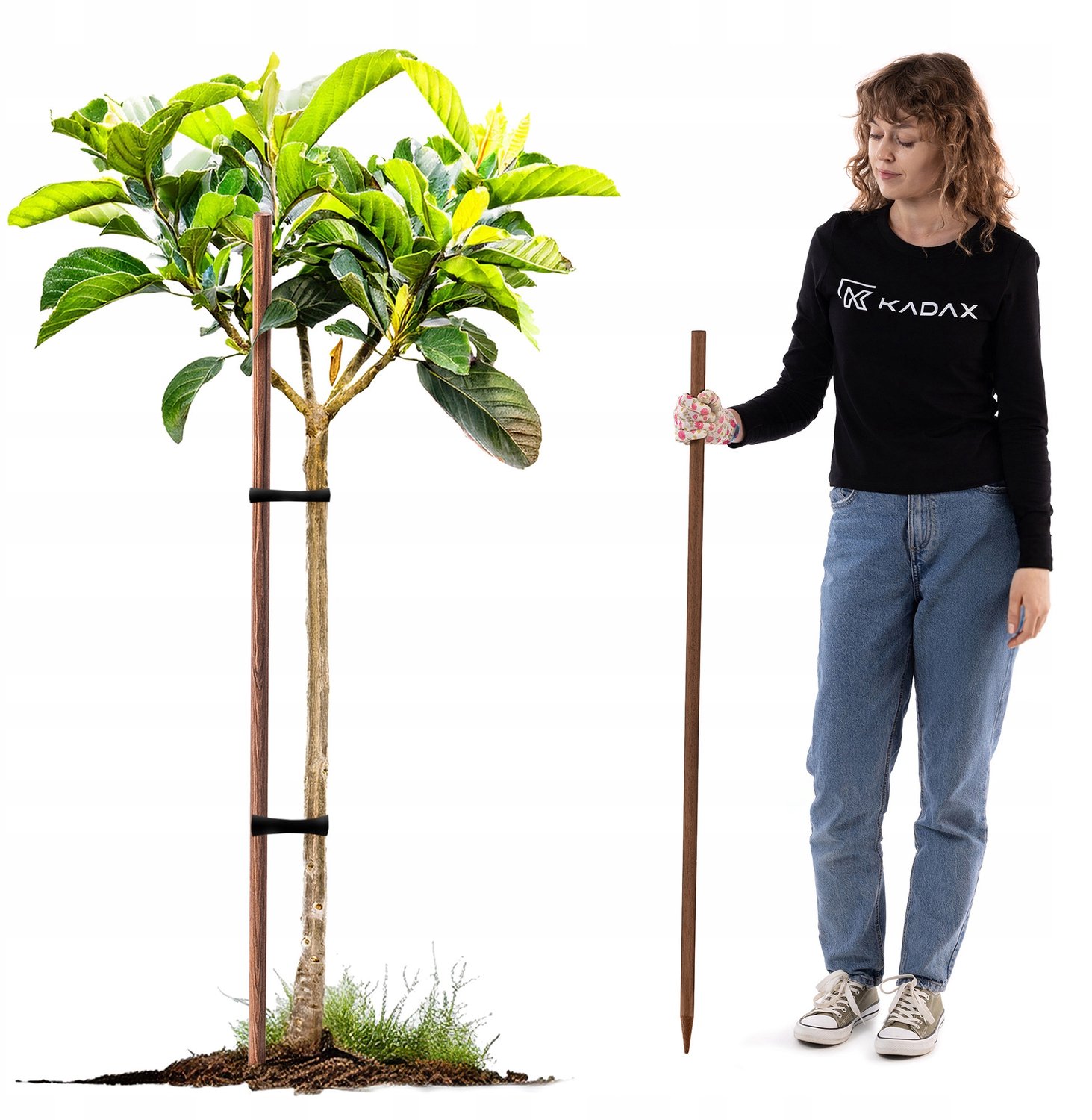 Houten plantensteun 120 cm, geïmpregneerd en puntig