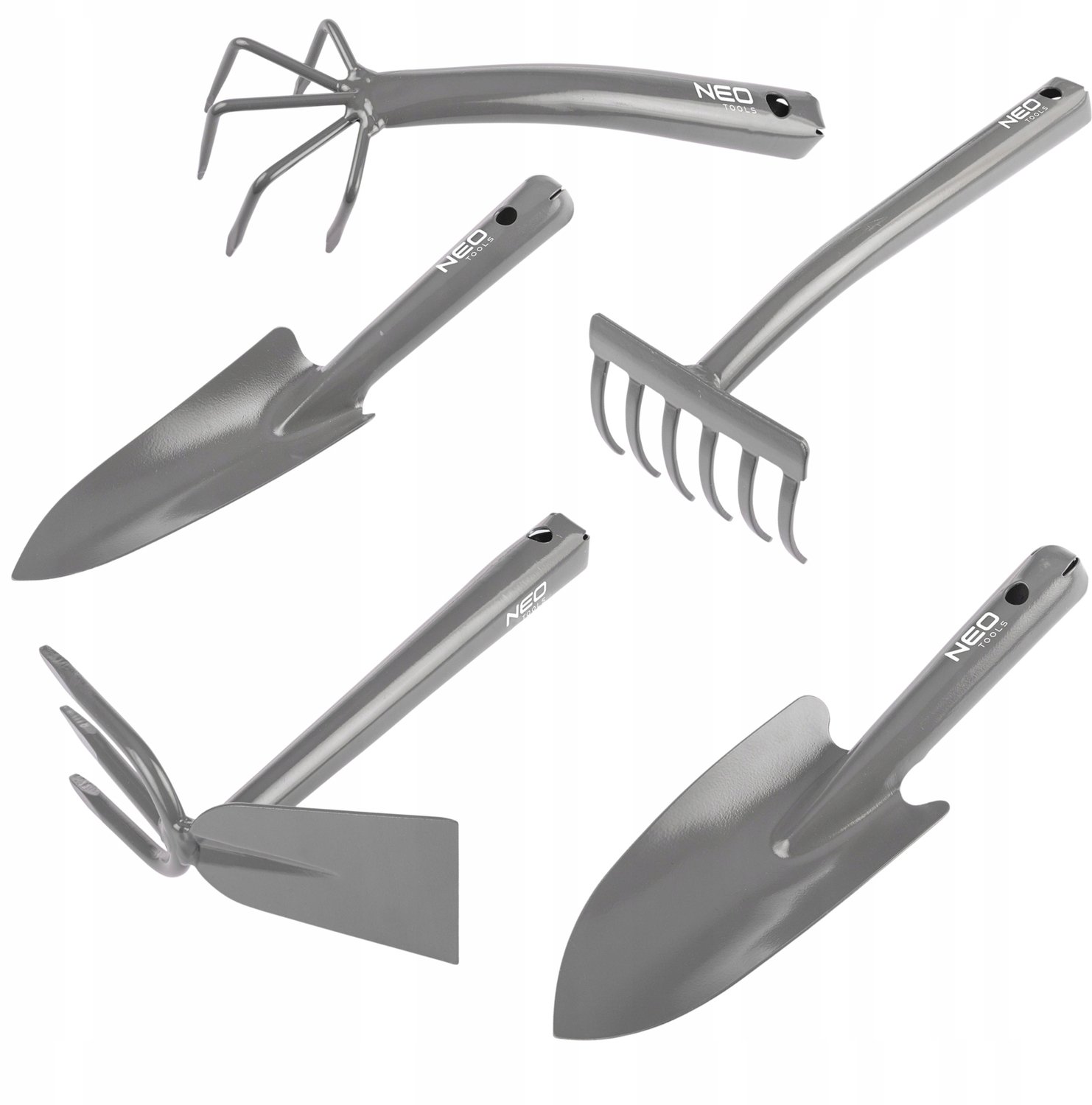 Merkloos Tuin Gereedschap Set 5 Delig: Spade, Hark, Woeler, Schrepel