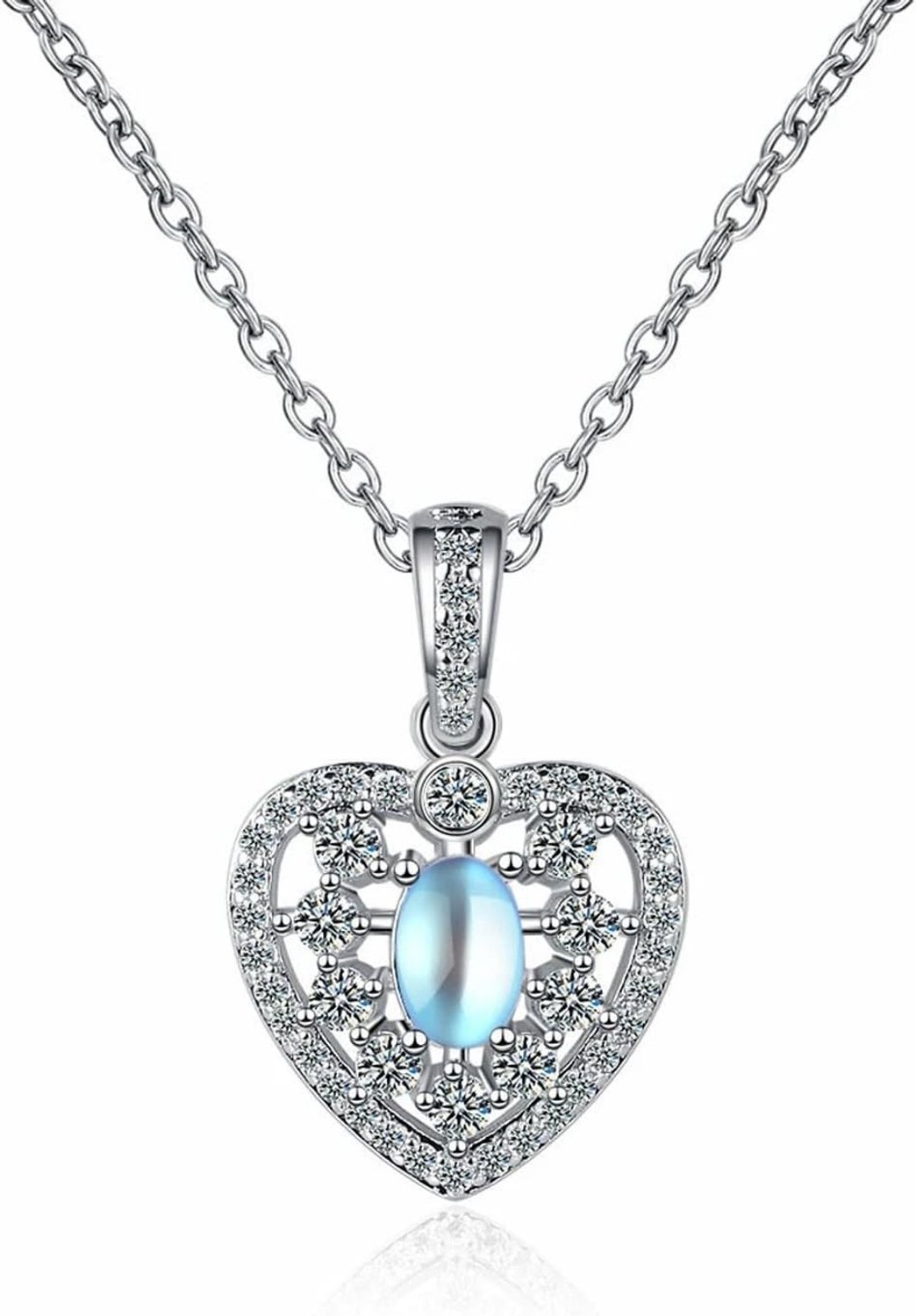Vintage hartvormige ketting voor dames met edelstenen, geboortesteen en boho stijl