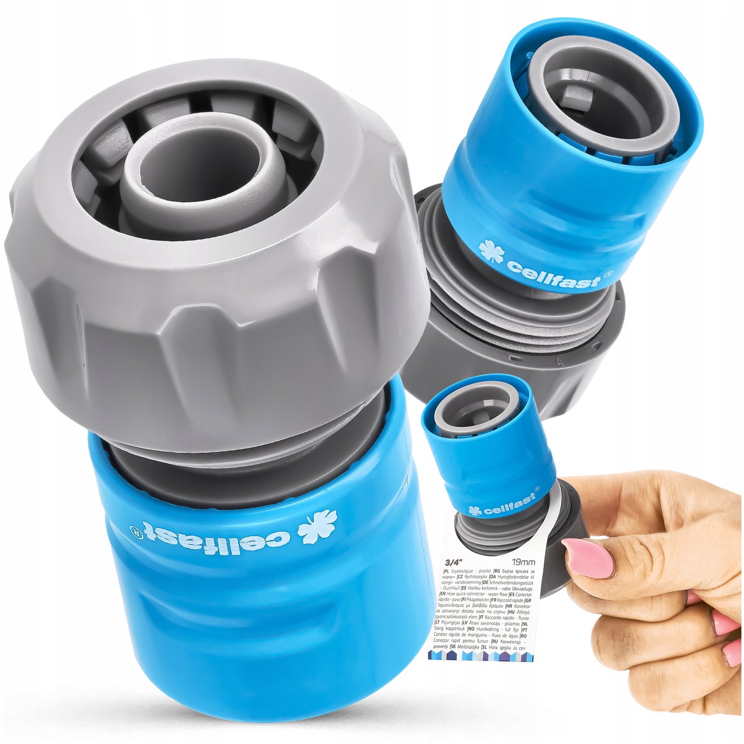 Cellfast Tuinslang Koppeling 3/4" Doorstroom - RVS & ABS