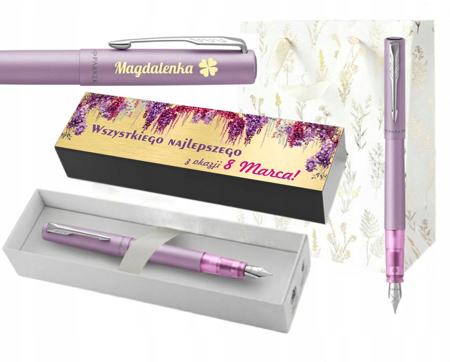 Parker Vector LILAC pen met gravure & naamplaatje - Cadeau Vrouwendag