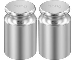 JAPCHET Kalibratiegewicht 500 g, 2 stuks, 62,5 x 38 mm gewicht voor balans - Homevero