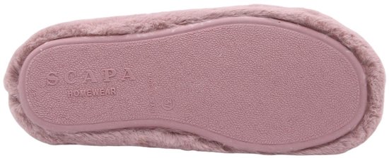 Roze zool van een Scapa Homewear pantoffel met maat 37, 'Made in Spain' reliëf.