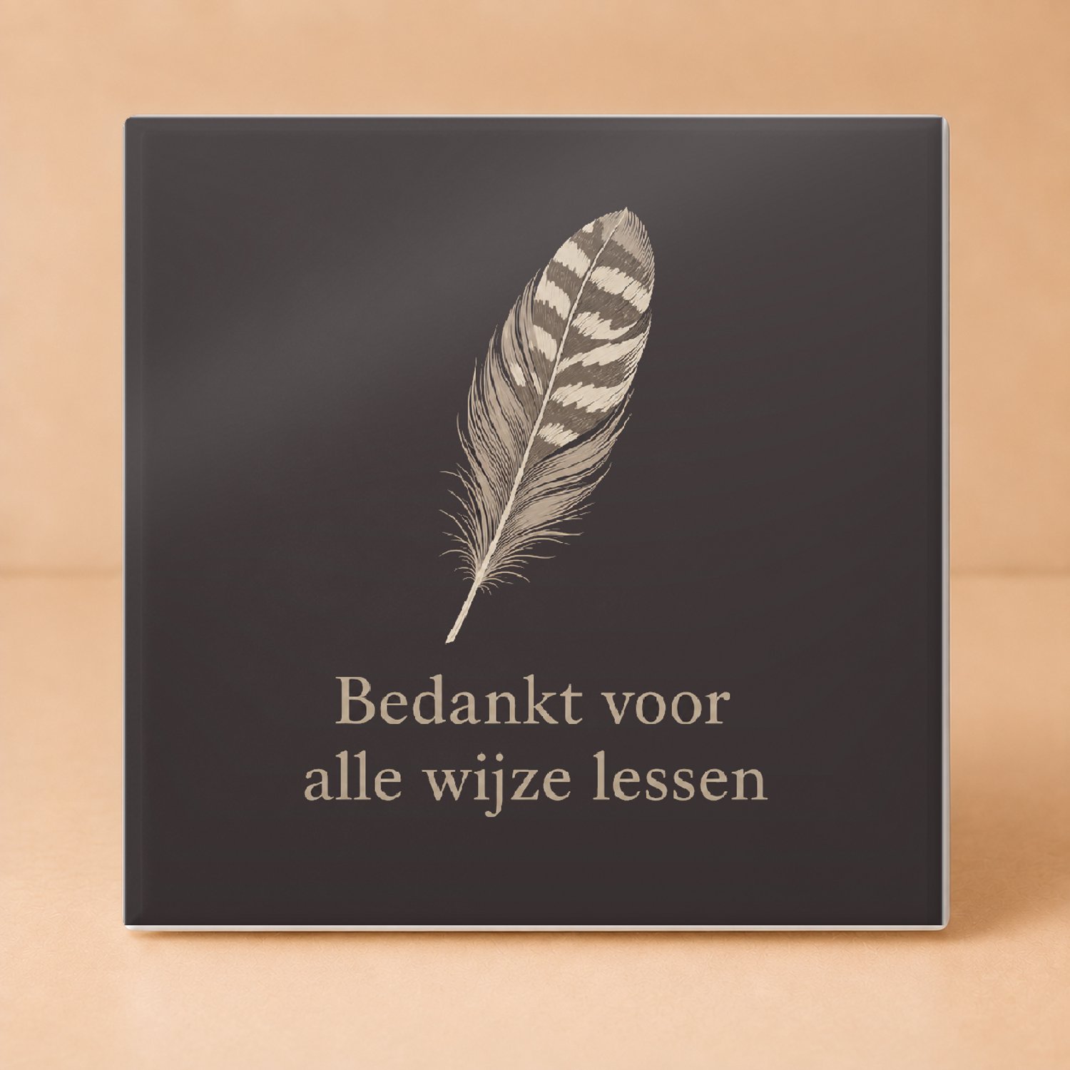 Bedruk King Sfeervolle Boho "Eindejaars-applaus voor de klas" Tegel – Organische Wanddecoratie voor Dankbare Docenten - 11 x 11 cm Wit