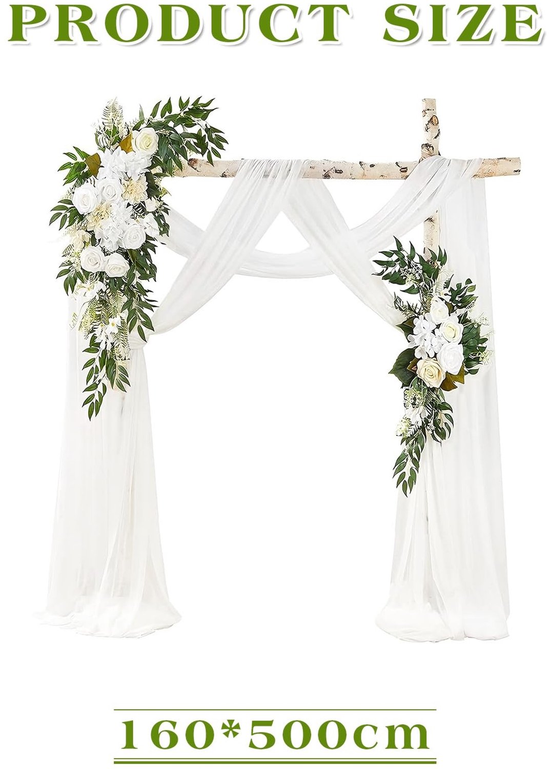 Tulle Stof 160 x 500 cm Crème Wit Decoratief voor Bruiloften en DIY