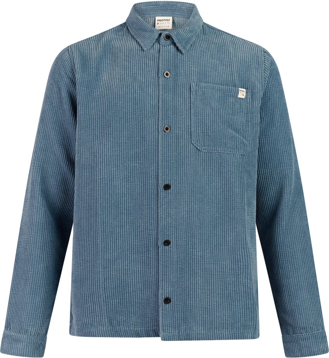 Protest PRTCane Shirt Heren Overshirt Outdoor Knopen Ribstof Blauw