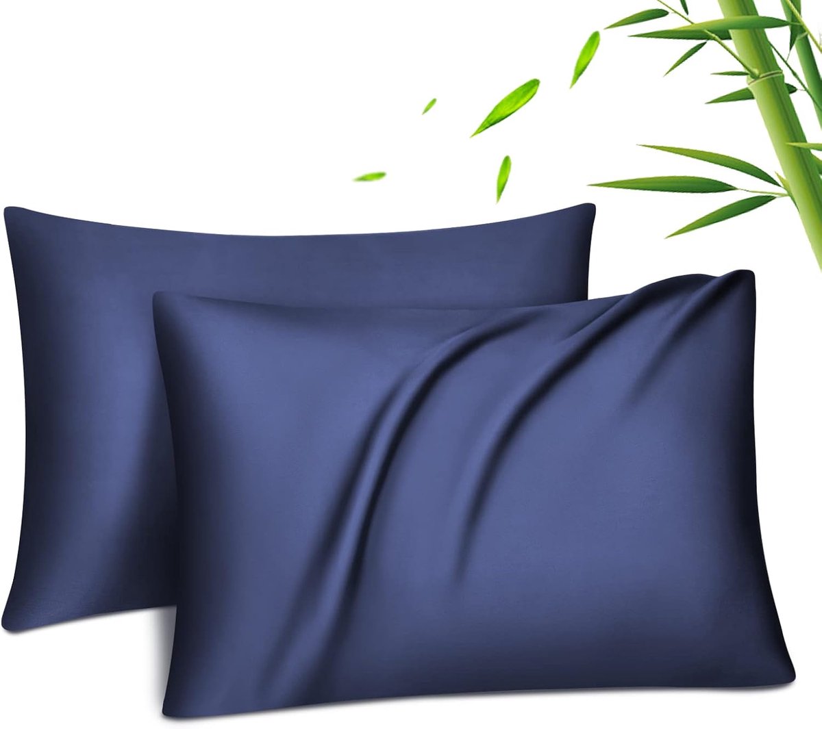 Lyocell bamboe kussensloop 50x75 verkoelend ademend, marineblauw