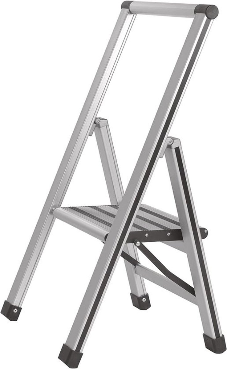 Aluminium trapladder - 1 trede - Veilig - Ruimtebesparend design