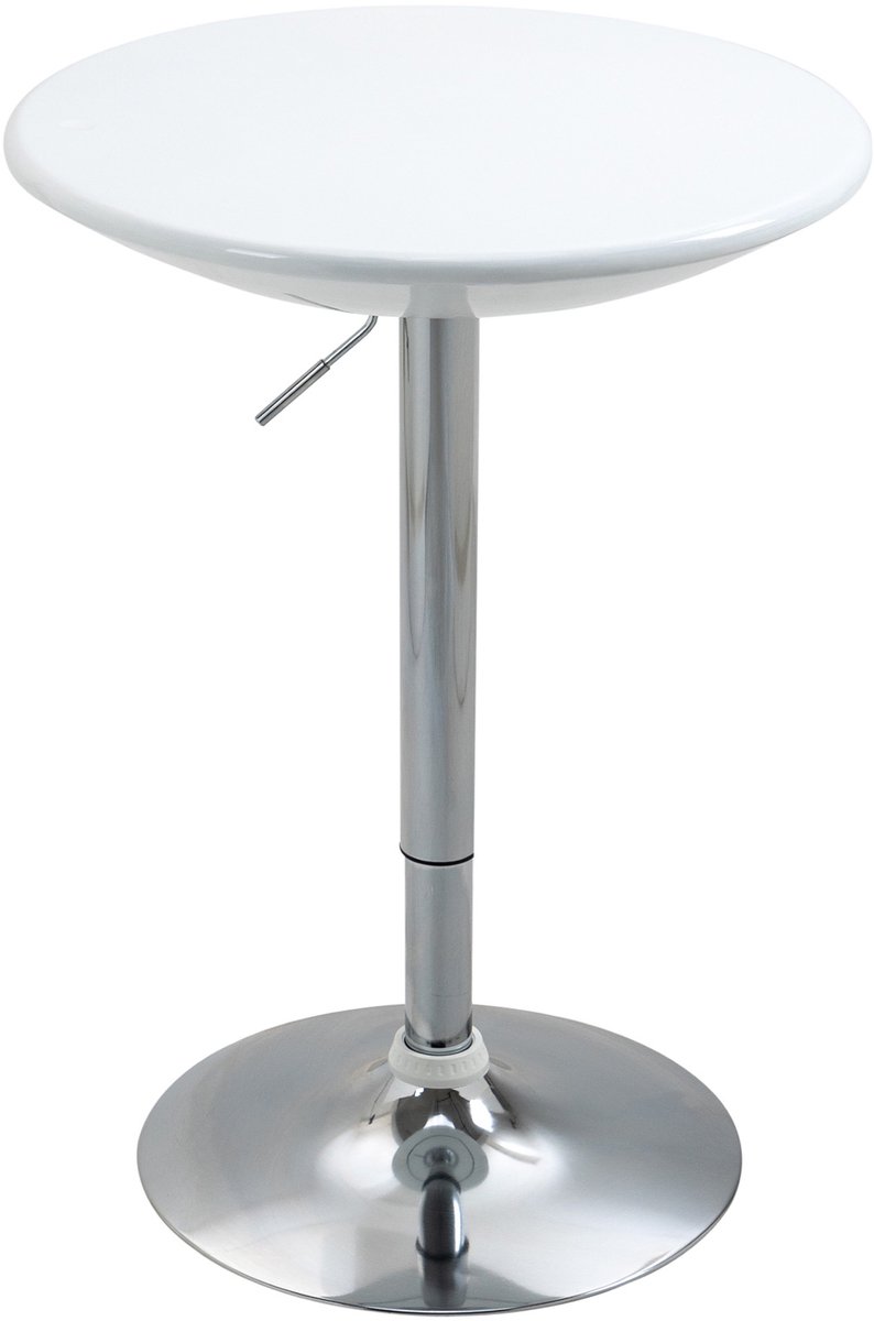 Homona Bartafel - In hoogte verstelbaar en 360° draaibaar - Ø61 x 76-97 cm - Wit