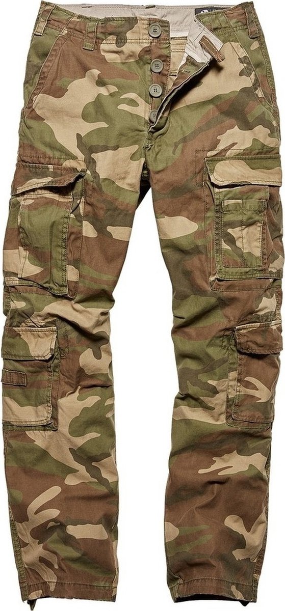Vintage Industries Cargo-broek Pack Pants Woodland Camo