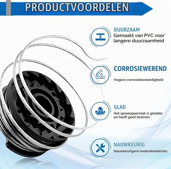 Vervangspoel voor Grastrimmer, Compatibel met Diverse Bosch Modellen, Ideaal voor Tuinonderhoud en Grasmaaien, 4 Coils, Duurzaam en Betrouwbaar — afbeelding 3