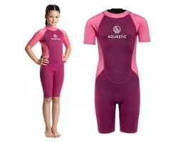 AQUASTIC Wavey Jrg Kinder Neopreen Duikpak 2mm Roze 94-99