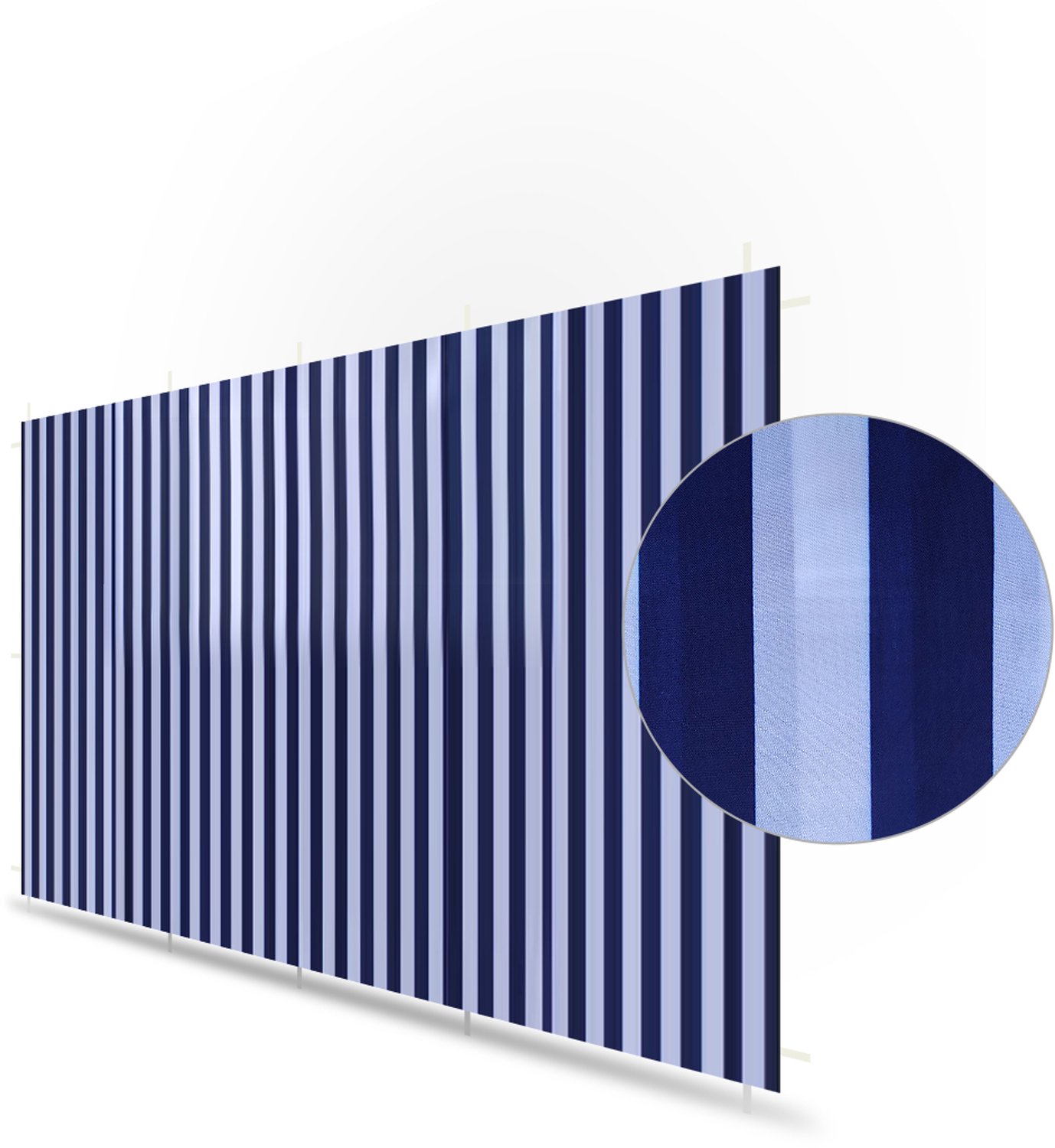 Zijwand voor Partytent 3x3m - Wit/Blauw, Zonder Ramen