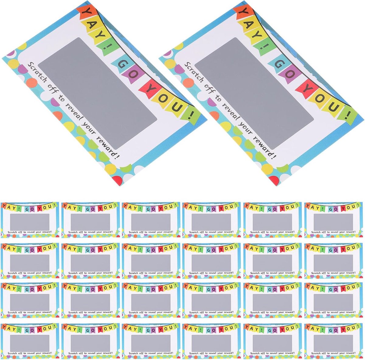 100 Stuks DIY Krasloten Dikke Kraskaarten met Stickers voor Feestprijzen Creatieve Verrassing Kaarten voor Verjaardag Kerst Leuk Spel voor Feest